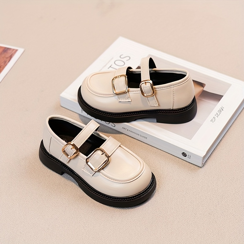 Kids' Stylish Loafers Spring/Autumn Versatile Shoes with Soft Sole  Cover Upper, PVC Sole, and Decorative Strap for Young