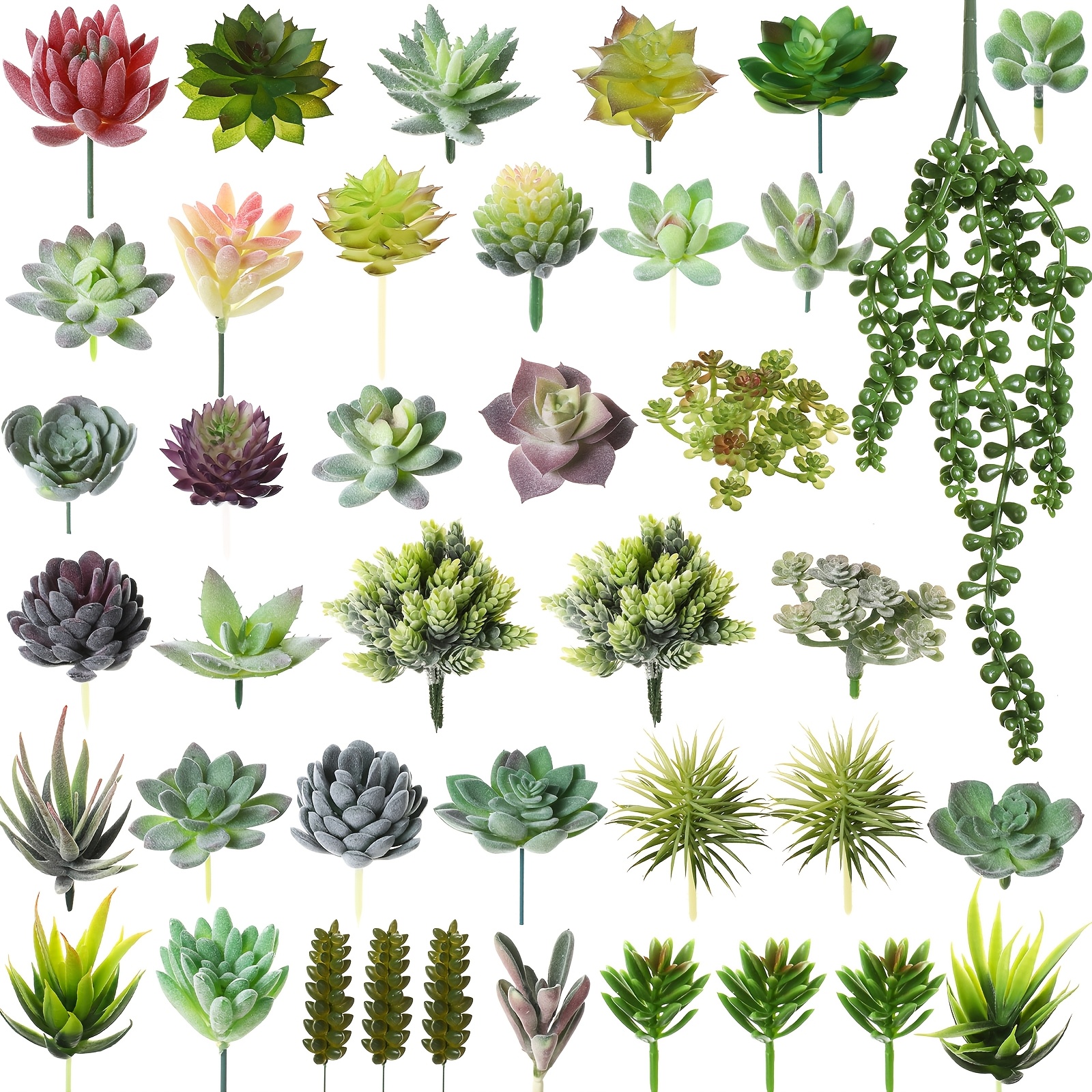 

40pcs Artificial Plants Succulents Realistic Fake Succulents Unpotted Mini Succulents For Diy Garden Home Office Indoor Decor (fresh)