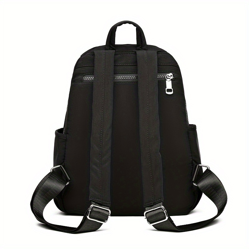 chic floral embroidered nylon backpack versatile stylish - Temu