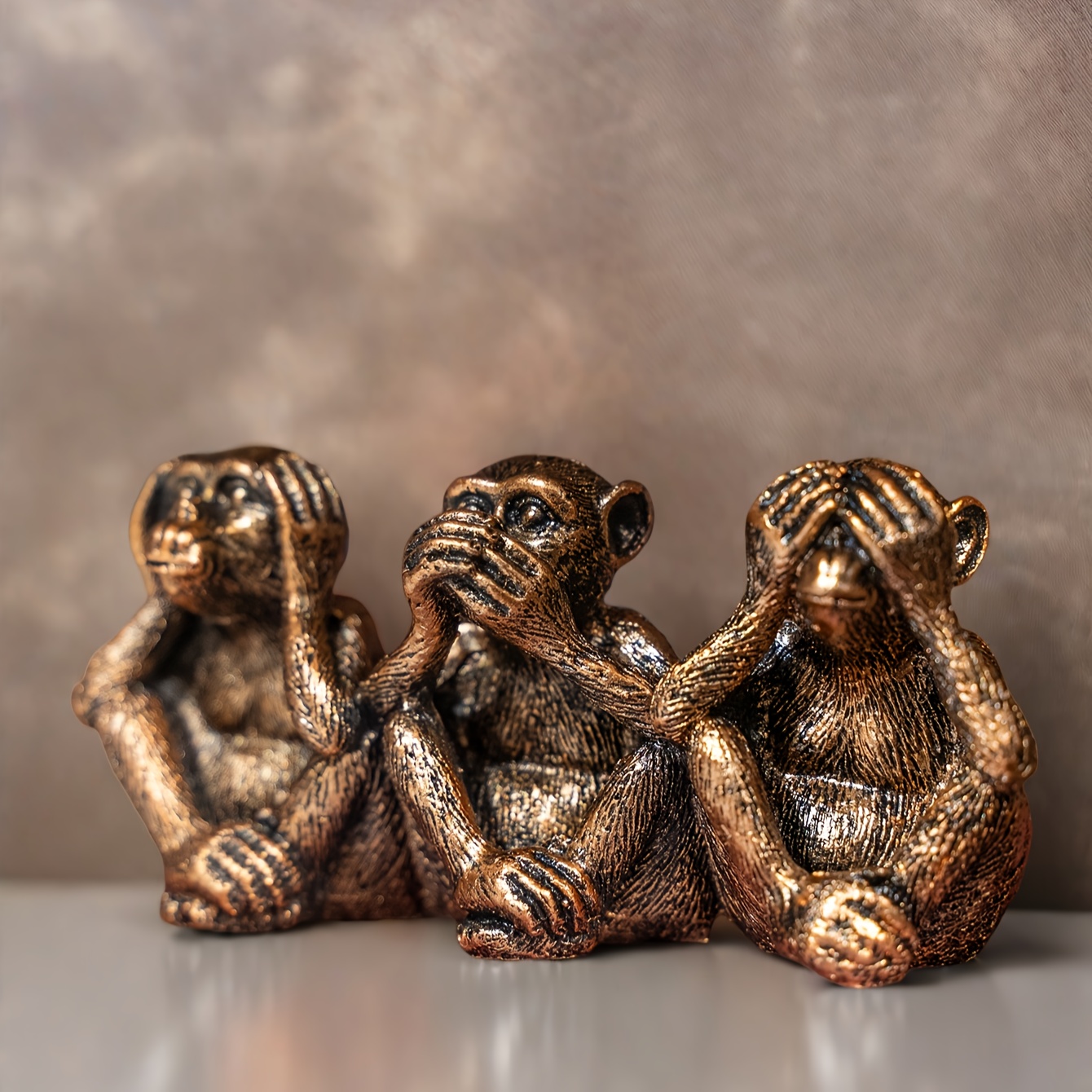 Image of 1pc Don't Listen, , Don't Say Home Decoration Small Statue Ornament For Halloween Thanksgiving Christmas Decorations Collectible Figurines