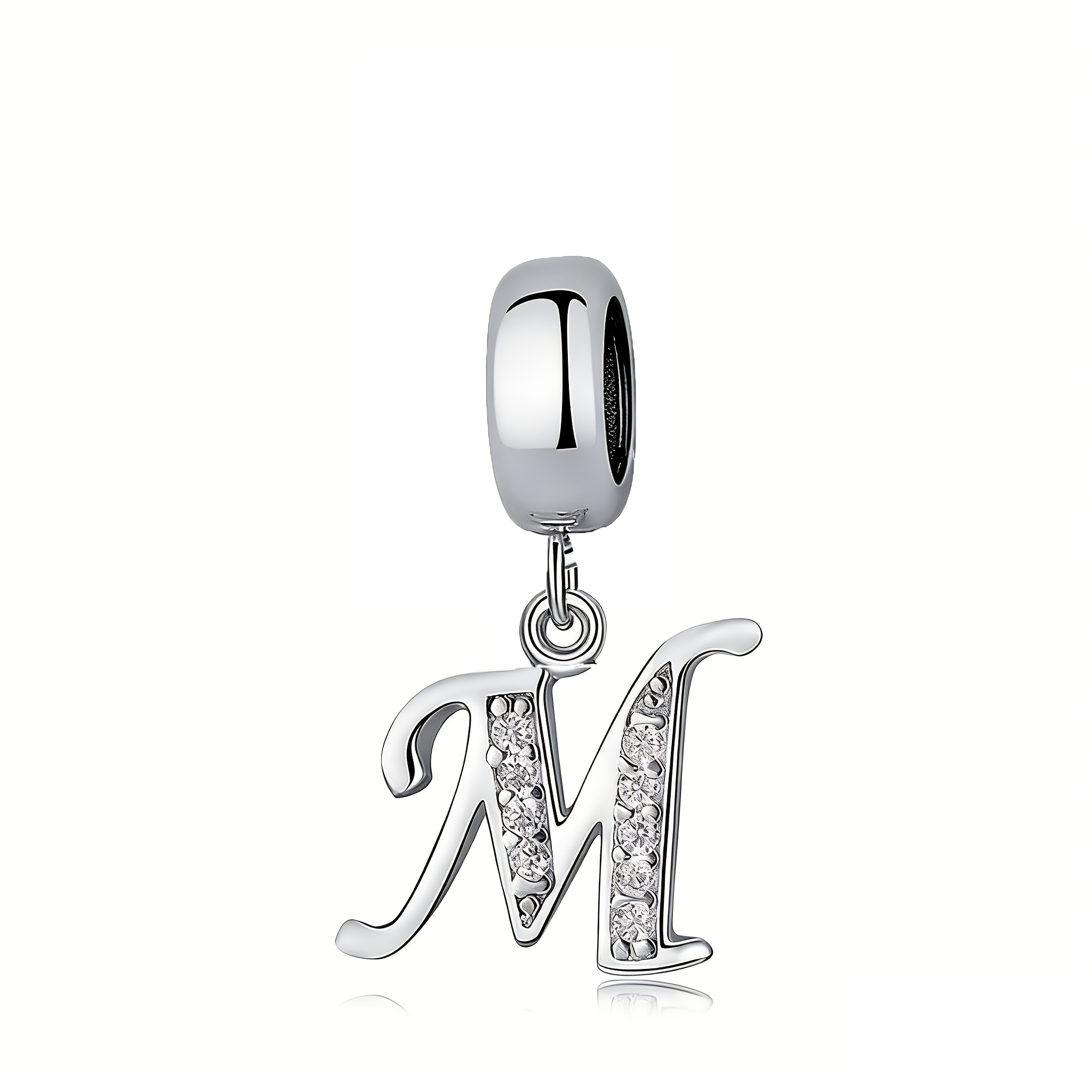 TEMU Pendentif Lettre en Synthétique Plaqué Argent S925, Nouveau Design Élégant et , Parfait pour la Création de Bijoux DIY, que Bracelets, Bijoux de