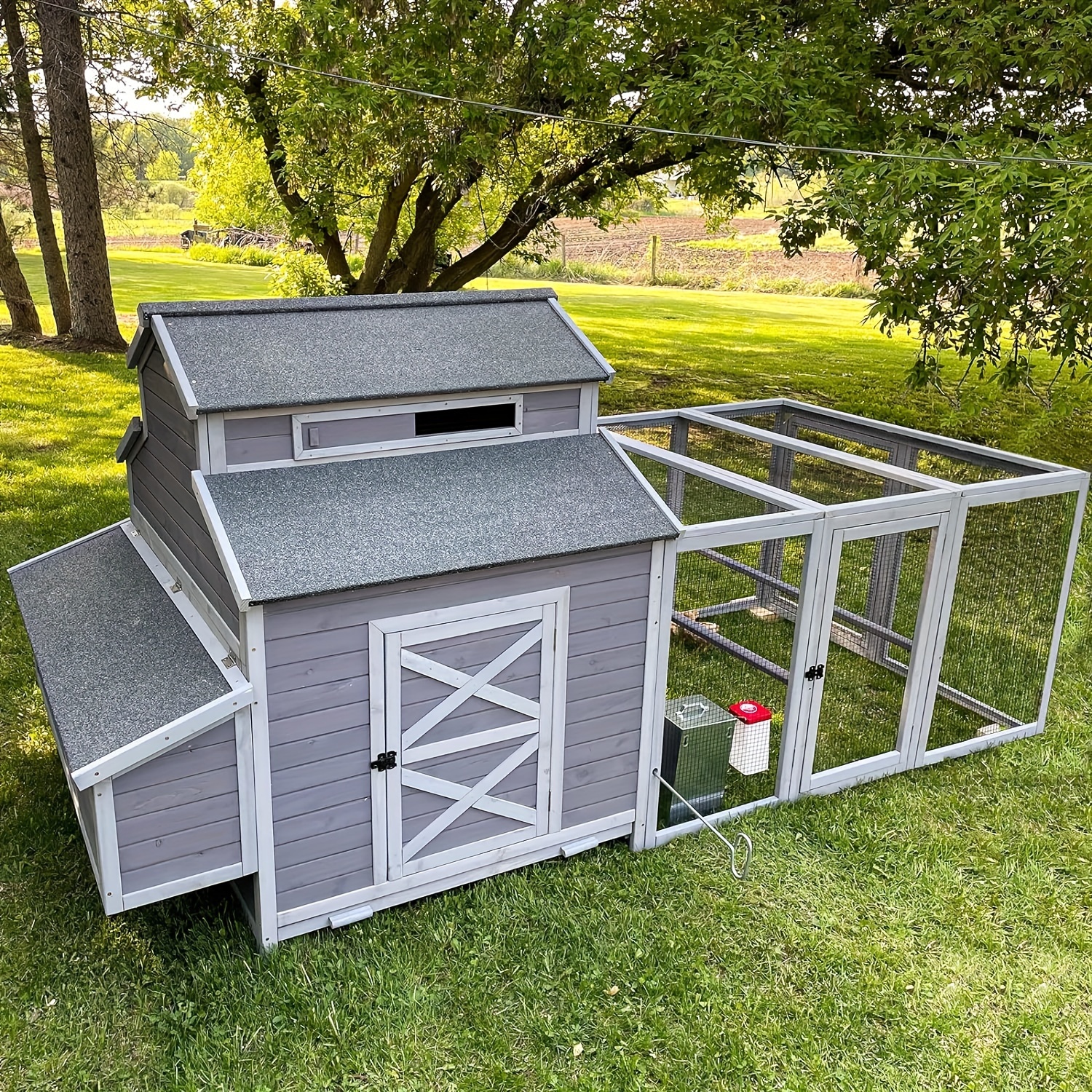 

Aivituvin Chicken Coop With Large Nesting Box, Outdoor Wooden Hen House Poultry Cage With Run