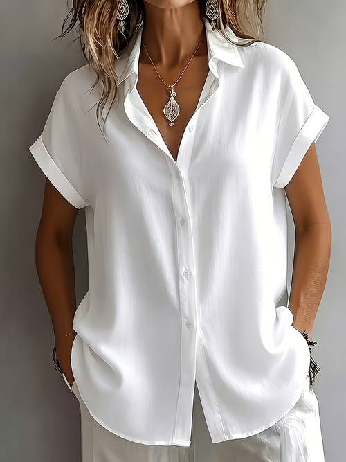 item picture womens elegant short sleeve top loose and relaxed shirt