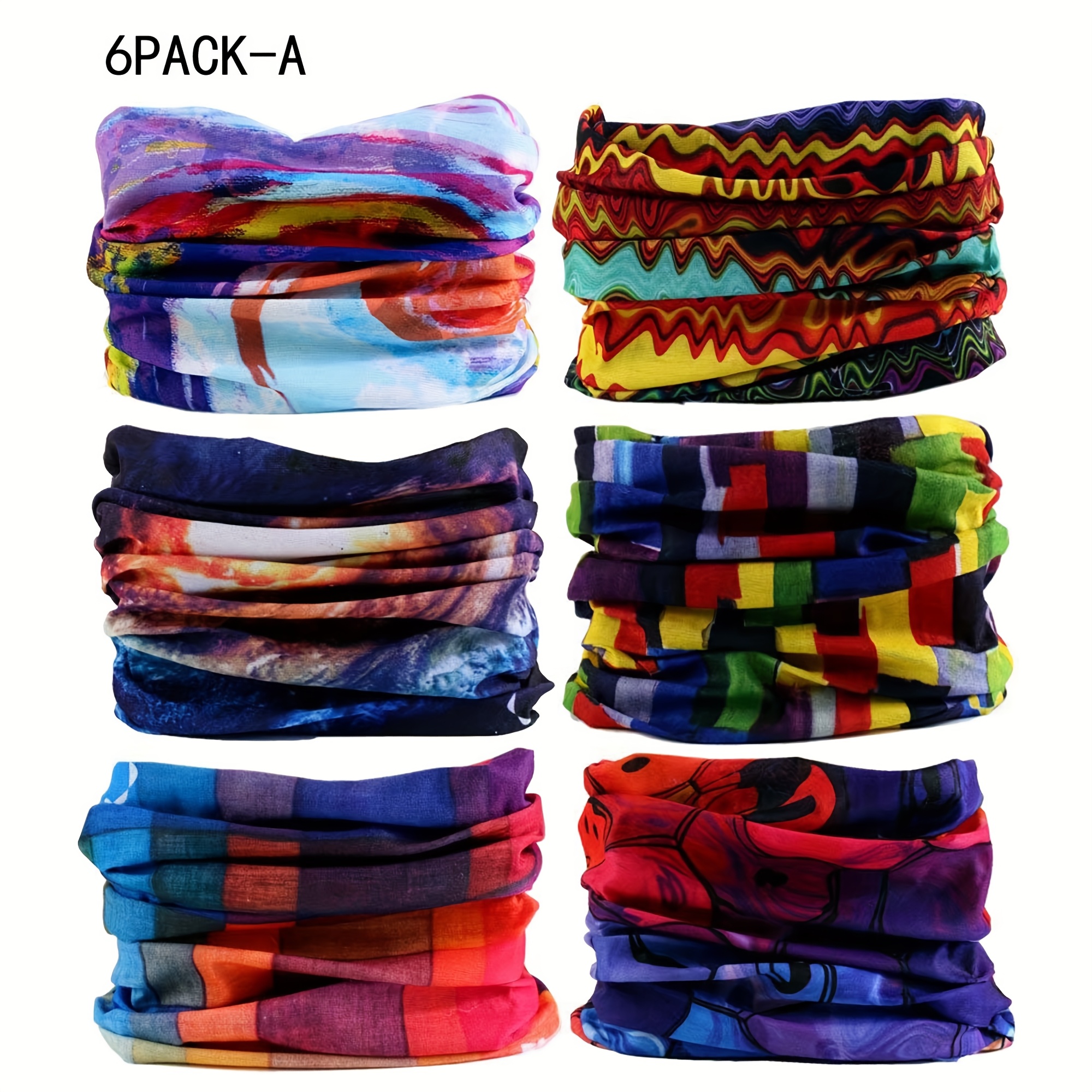 6packs starry sky seamless magic headband headwear face mask neck gaiter quick dry lightweight boho head wrap headscarf for men women breathable stretchy bandanna for running cycling hiking gym outdoor holiday gifts