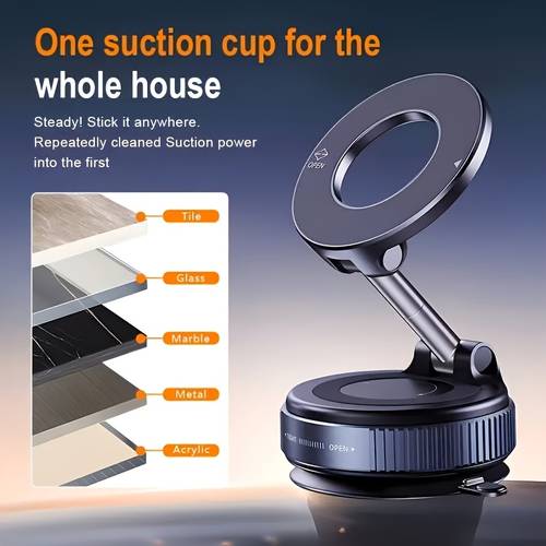 2026 smart vacuum adsorption car phone holder alloy magnetic suction bracket universal anti shake support for dashboard glass high interior additions