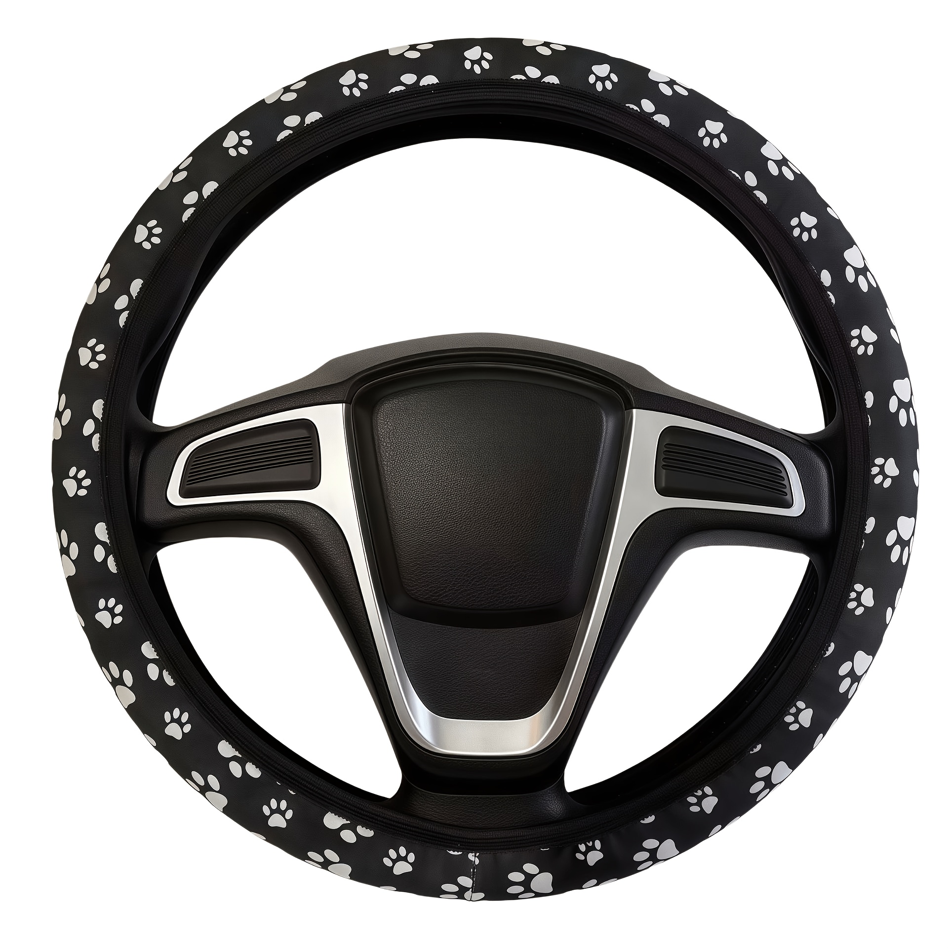 TEMU Cache-volant 1 pièce compatible avec de voiture de 15 pouces, anneau intérieur, installation facile, volant toutes saisons adapté aux voitures,