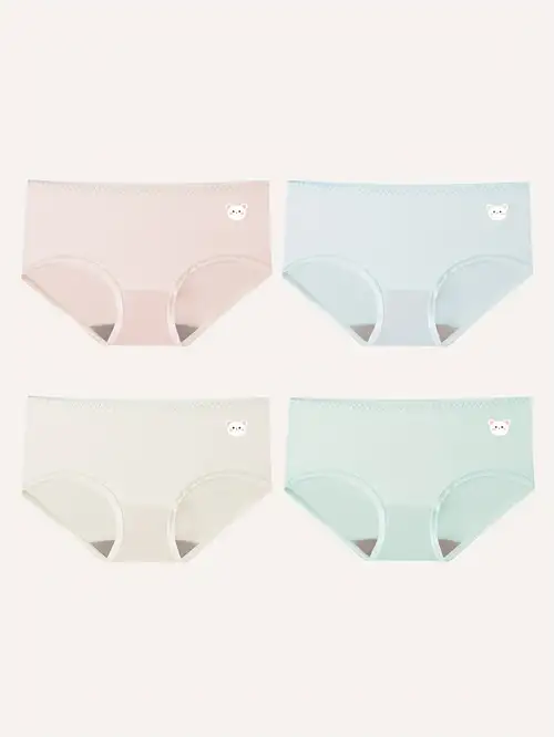Sports Letter Girl Panties Solid Color Modal Breathable Briefs