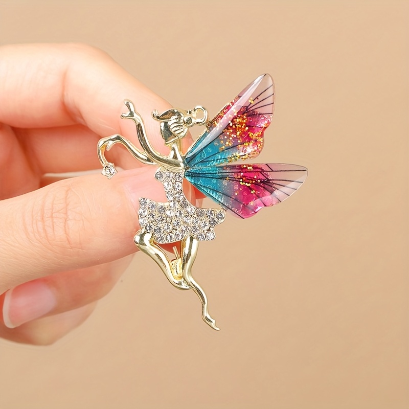 elegant   fairy brooch   winged pin with golden accents dainty jewelry for dresses blouses hats   parties weddings wedding accessory decorative accessory fashion enthusiasts purple 7