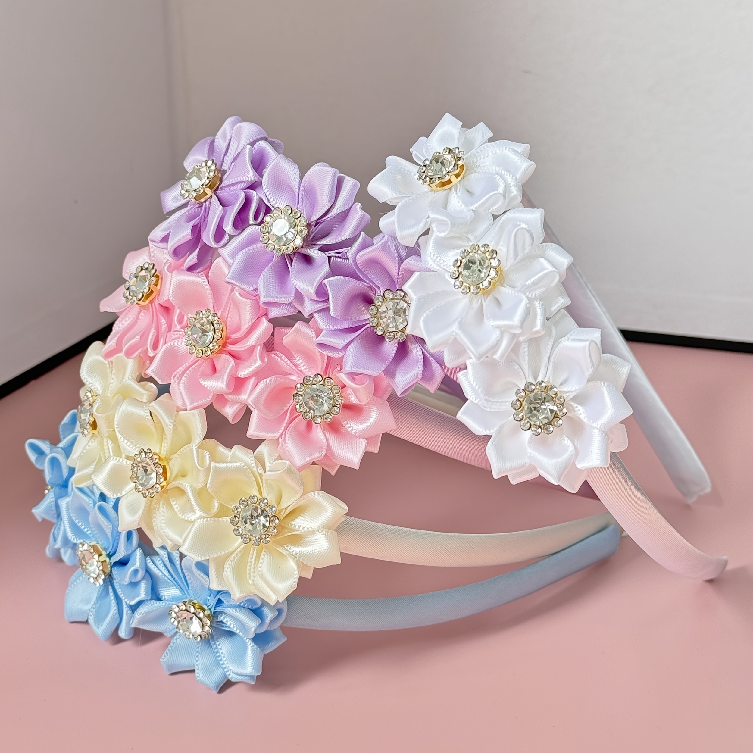 Tieks Mauve Satin Flower Headband Exclusive Tieks By Gavrieli LIMITED Fairy Dust Leather  main image 3