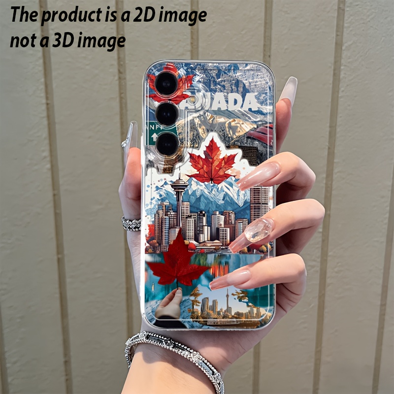 Etui za telefon - 2D ploski etui za telefon z motivom kanadskih znamenitosti in javorjevega za Samsung Galaxy A03S A04 A05S A06 A07 A13 A14 A15