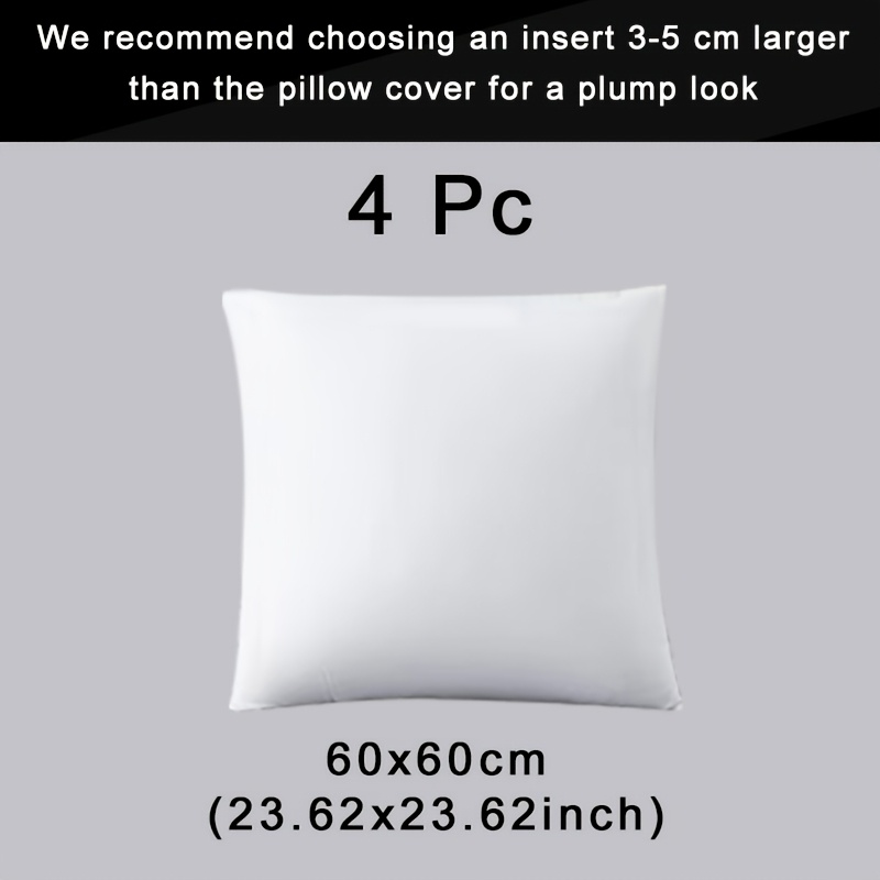 TEMU 2/4pcs Easy Square Brushed Cloth Pillow Core Solid Color Thickened Inner Bag High Soft Comfortable Sofa Living Room Backrest Bag Car Pillow Core