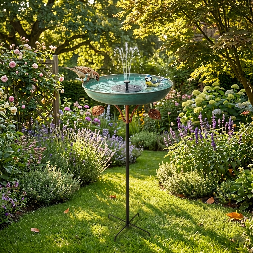 Image of Pedestal Bird Bath And Feeder For Outdoors, Classic Garden Ornament For Your Yard And Patio, Durable Wild Bird Station For All Weather
