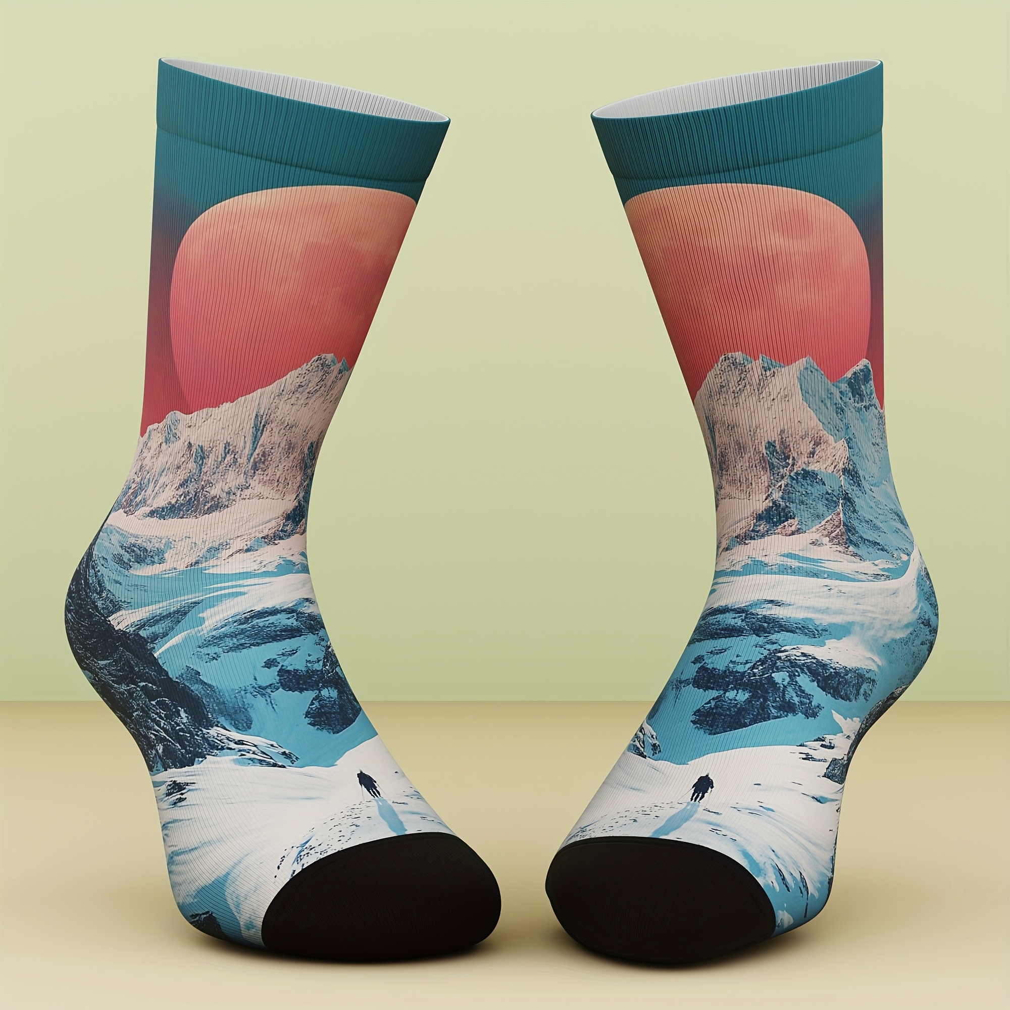 TEMU Un par de calcetines unisex con diseños para exteriores, y divertidos, elegantes y cómodos, con tecnología de impresión digital 3D, una novedosa