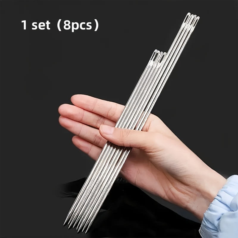 E-shop 1 Set (8 Stk.), Verlängerte und verdickte Handnähnadeln, Handgefertigte Nähreparatur Langnadeln, Große dicke Quilt Nadel Großes Öhr Großes Loch