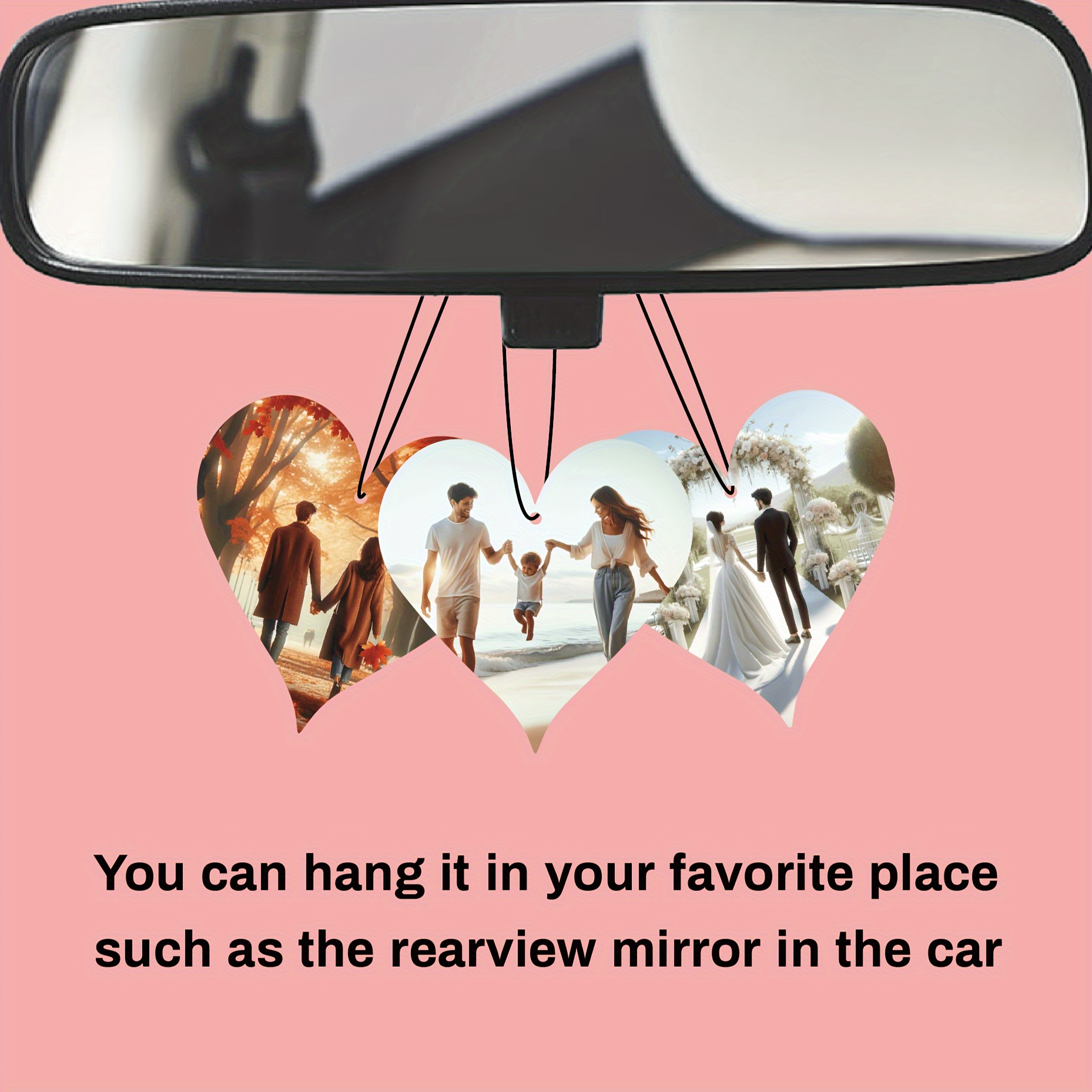 

[customized Products] Personalized Car Freshener With Double-sided Photos, Freshener With Pictures, Suitable For Wardrobes, Bathrooms, And Decorations, Heart Love Eid Mubarak