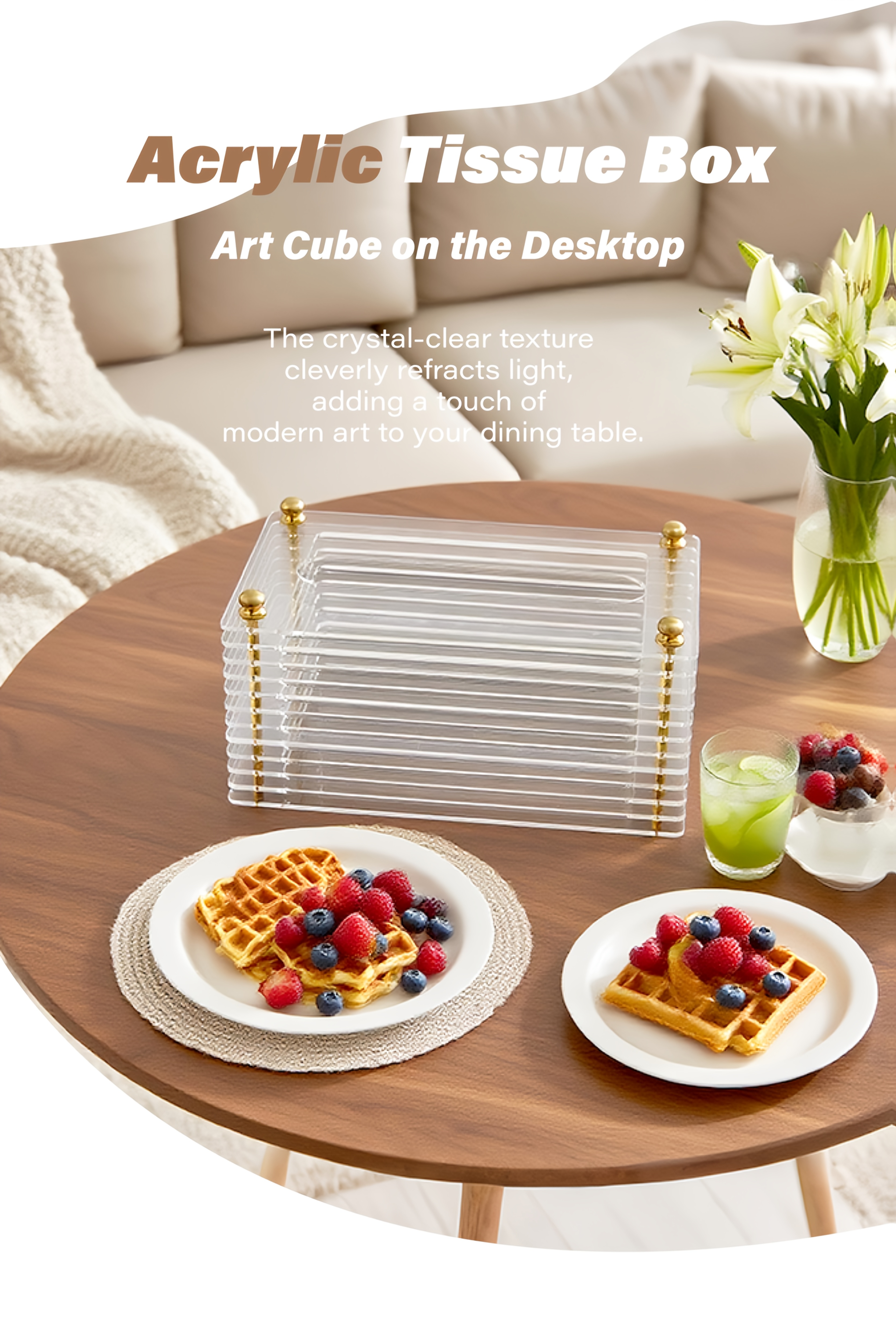 square clear acrylic tissue box box covers rectangular bathroom facial napkin box holders table clear dryer sheet dispenser for bathroom kitchen and cars Product details 2