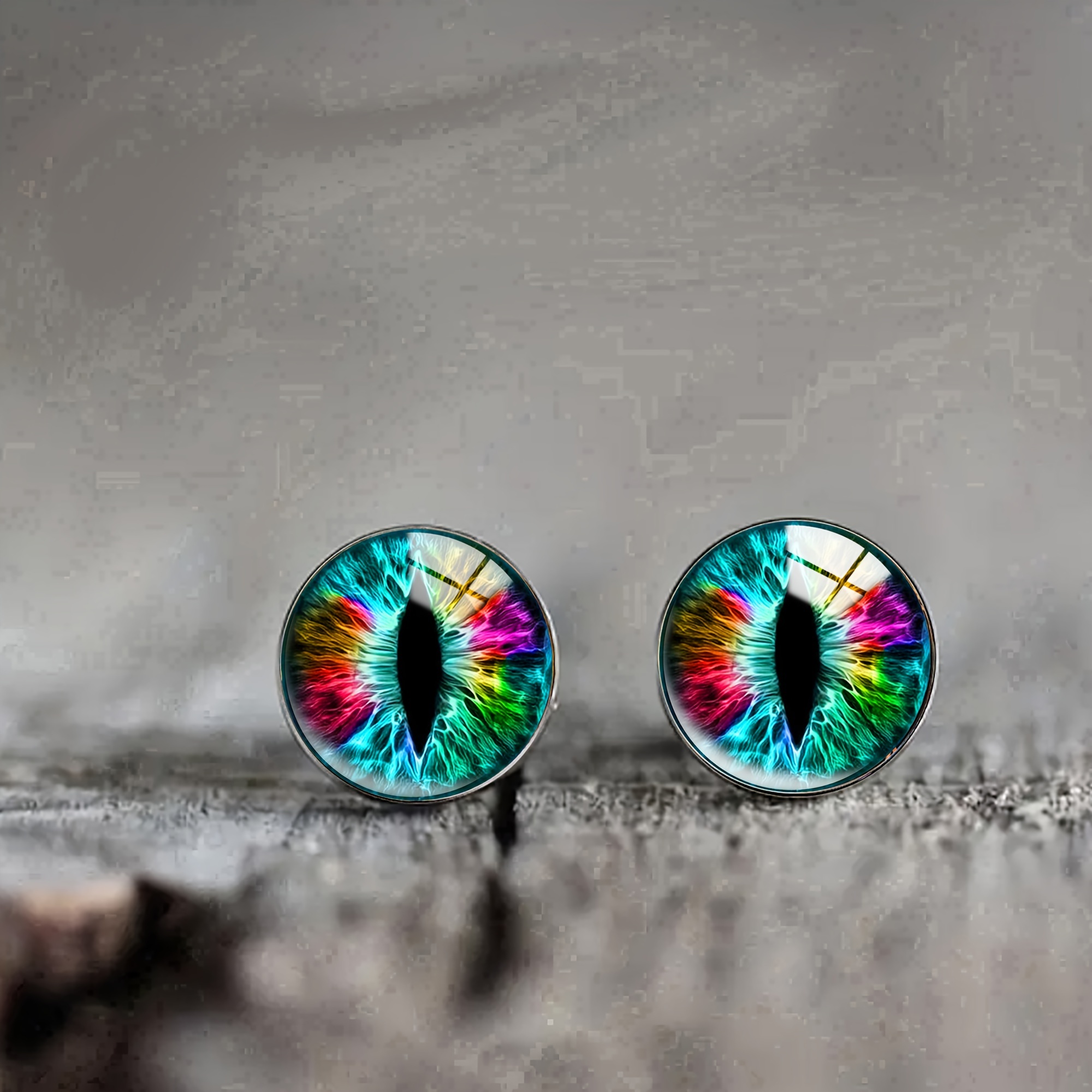 

1 Pair Gothic Classic Stud Earrings, Synthetic December Birthstone, Glass Mosaic, 201 Stainless Steel, 304 Needle, Unisex Fashion Jewelry, With For Parties, Banquets, Halloween - All