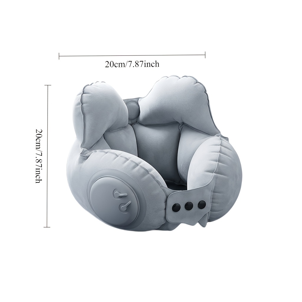 TEMU Oreiller de voyage gonflable de U Crown, portable et pliable pour les d', les siestes , extrêmement léger et portable, incurvée pour un soutien