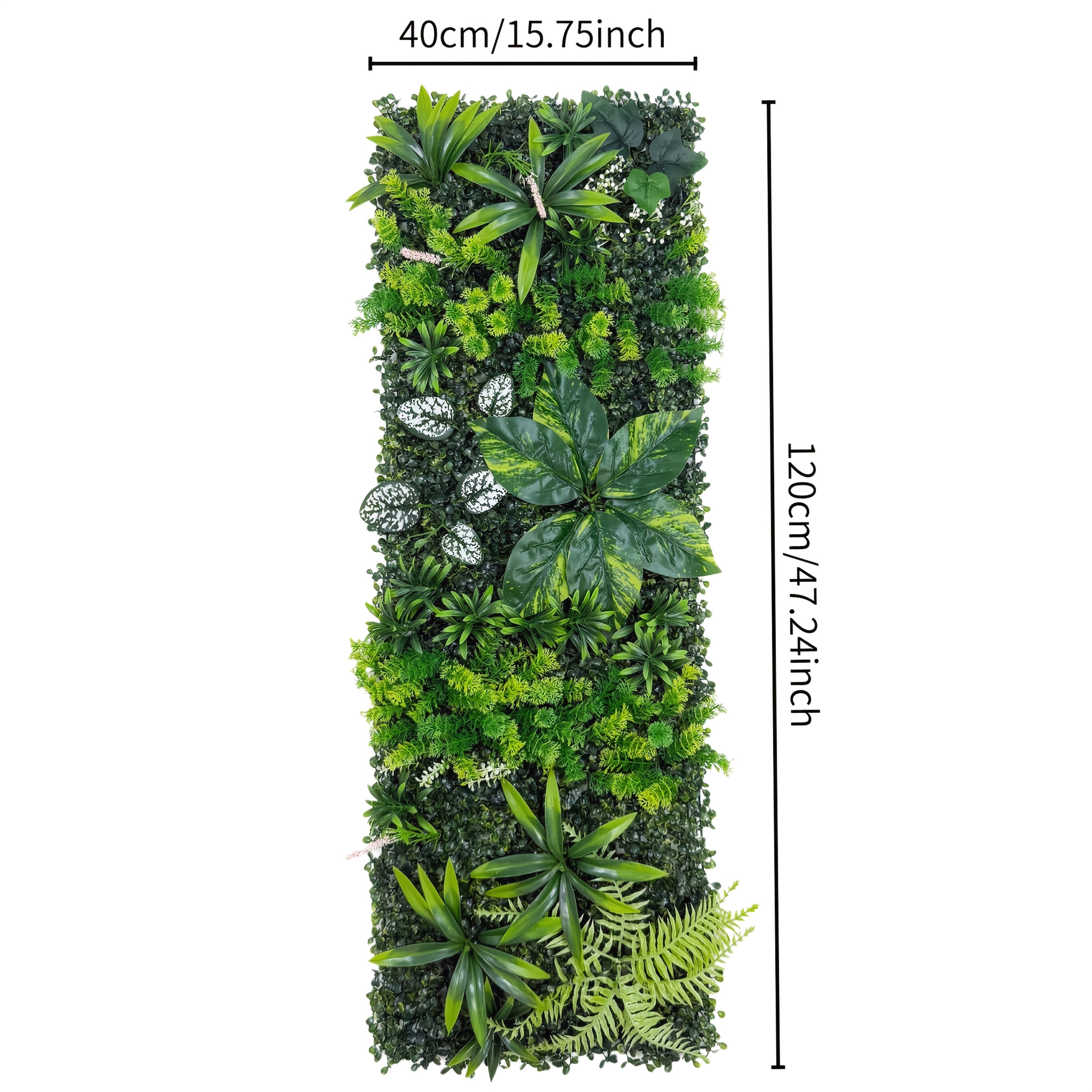 TEMU Panneau de Plantes Artificielles Simulées 40 X 120Cm, Décoration Murale de Plantes Faux en Plastique, Convient pour une Utilisation dans ,