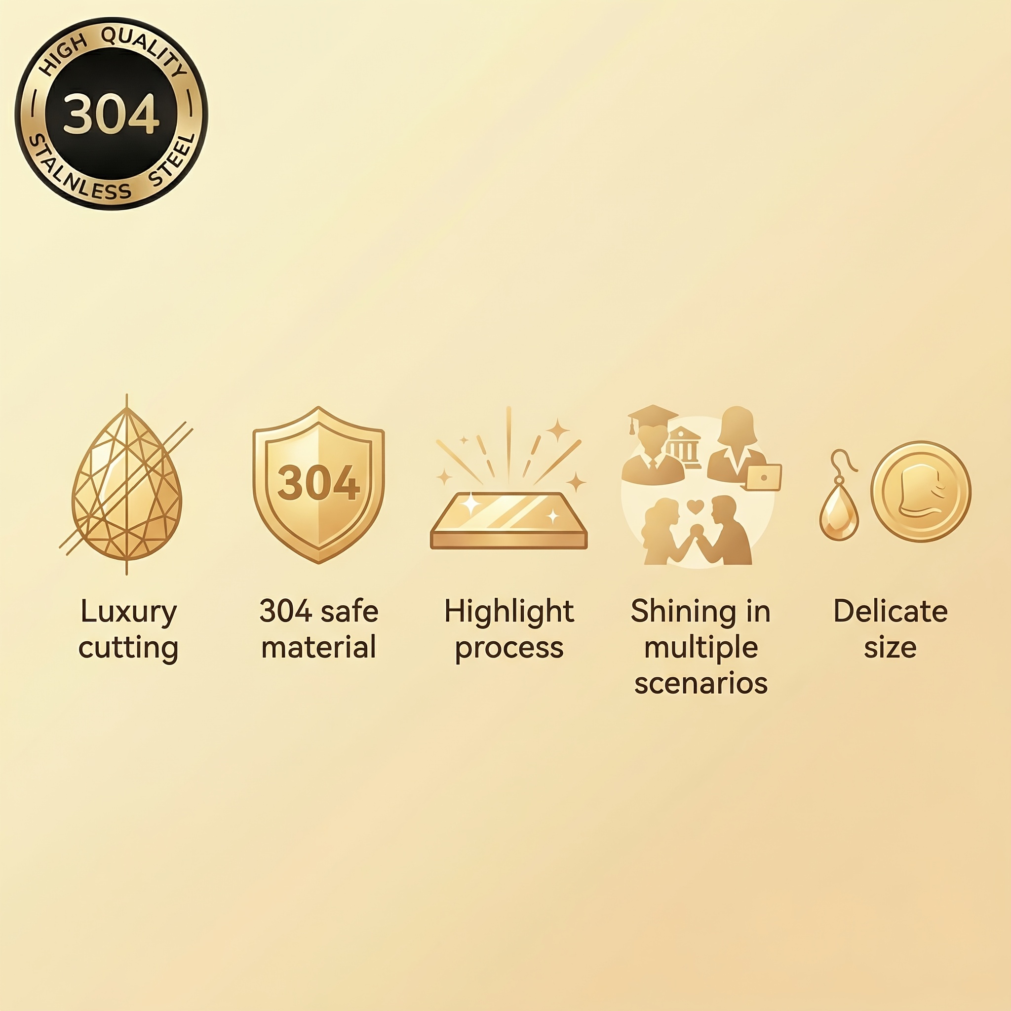 Women's Hypoallergenic Stainless Steel Earrings, Versatile Gift