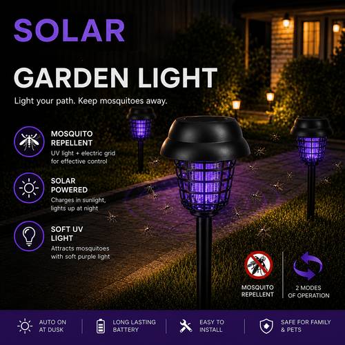 2pcs insect repellent lawn light insect repellent commercial solar aisle light ip65 outdoor mosquito repellent light 2 in 1 led mosquito repellent light solar mosquito repellent light suitable for gardens lawns courtyards