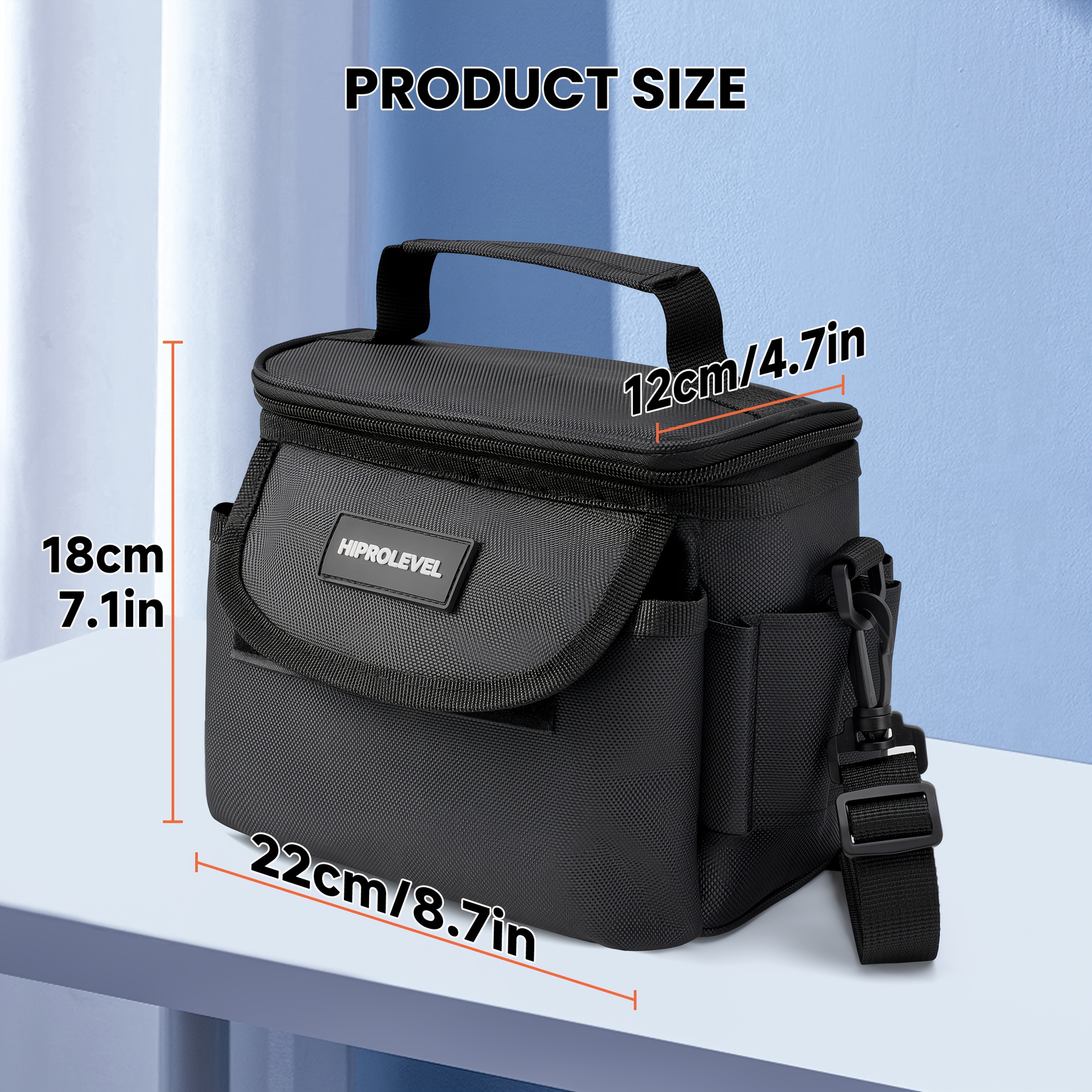 TEMU Tool Storage Bag, Thickened And Wear-resistant, Large Capacity, Hardware Accessory Organizer, Portable Handle + Adjustable Shoulder Strap,