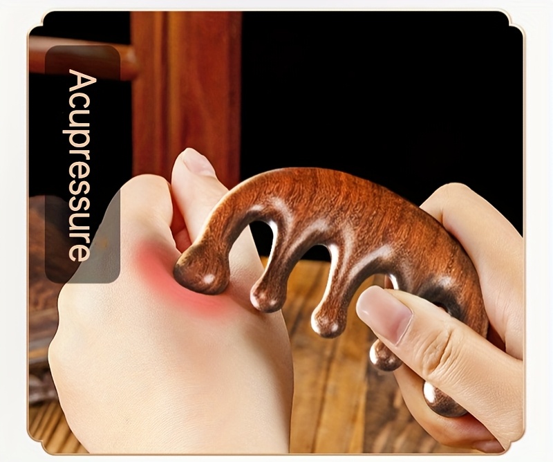 Peine de masaje de sándalo natural, ideal para masajear el cuero cabelludo, nutrir el cabello y el cuidado capilar, relajar la mente. Perfecto para uso personal o como regalo para amigos