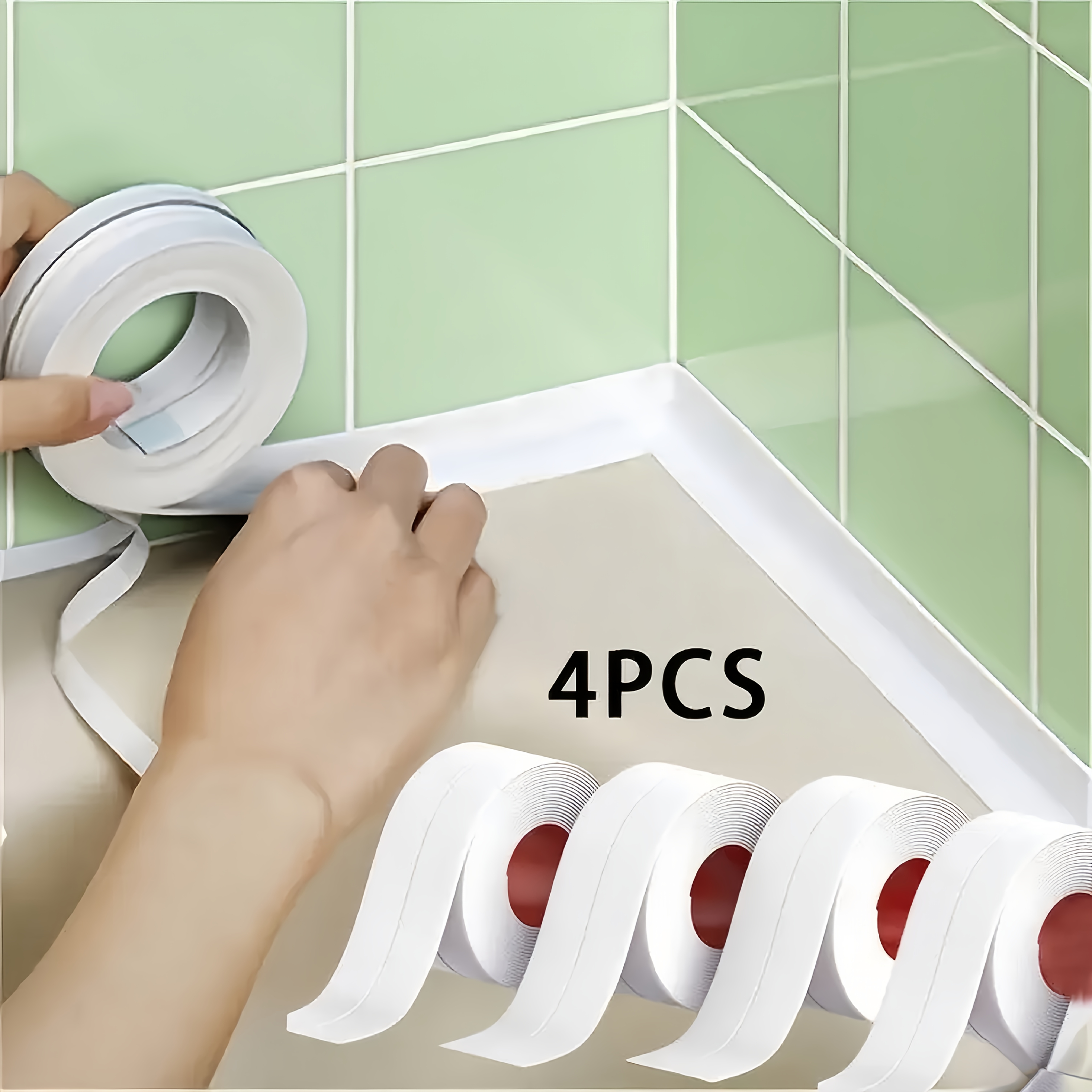 E-shop 2er/ 157-Zoll Badezimmer Toilettenaufkleber, geeignet für Küchenspülen, Toilettenschüsseln und Waschbecken, wasserdichtes Klebeband, einfach zu