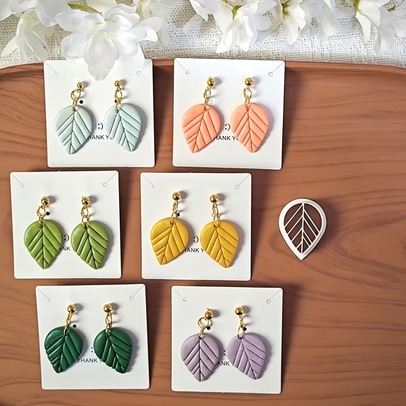 TEMU Molde cortador de arcilla de otoño con plantillas de estarcido caladas - Estilo bohemio, para hacer joyas, herramienta de corte para arcilla