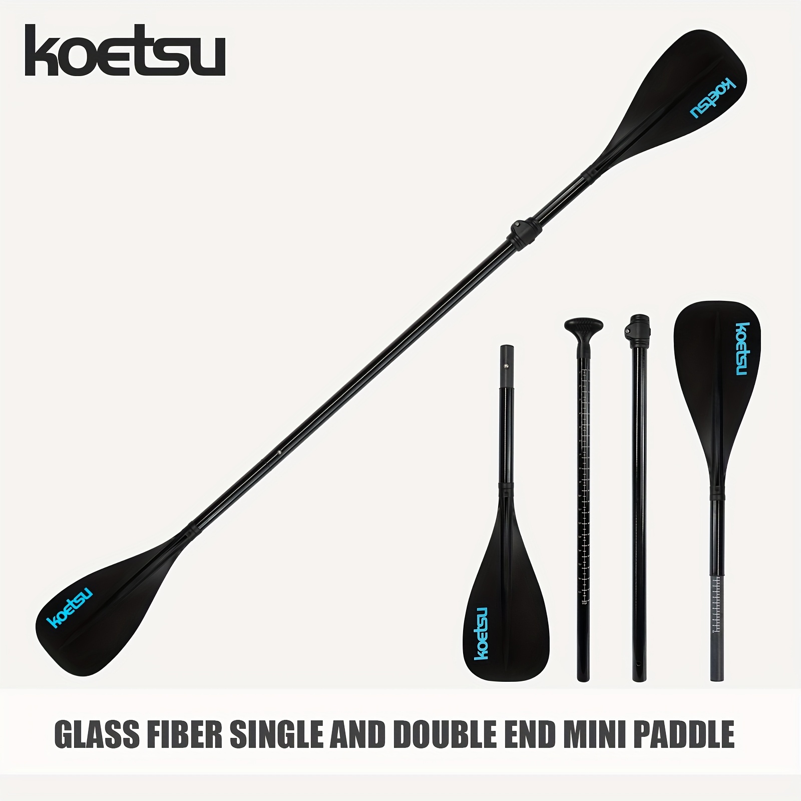 TEMU Koetsu 4-section Quick-release Paddle, Single And , Convertible Kayak To Sup Use, Lightweight Fiberglass Shaft To 63 For Inflatable Boards