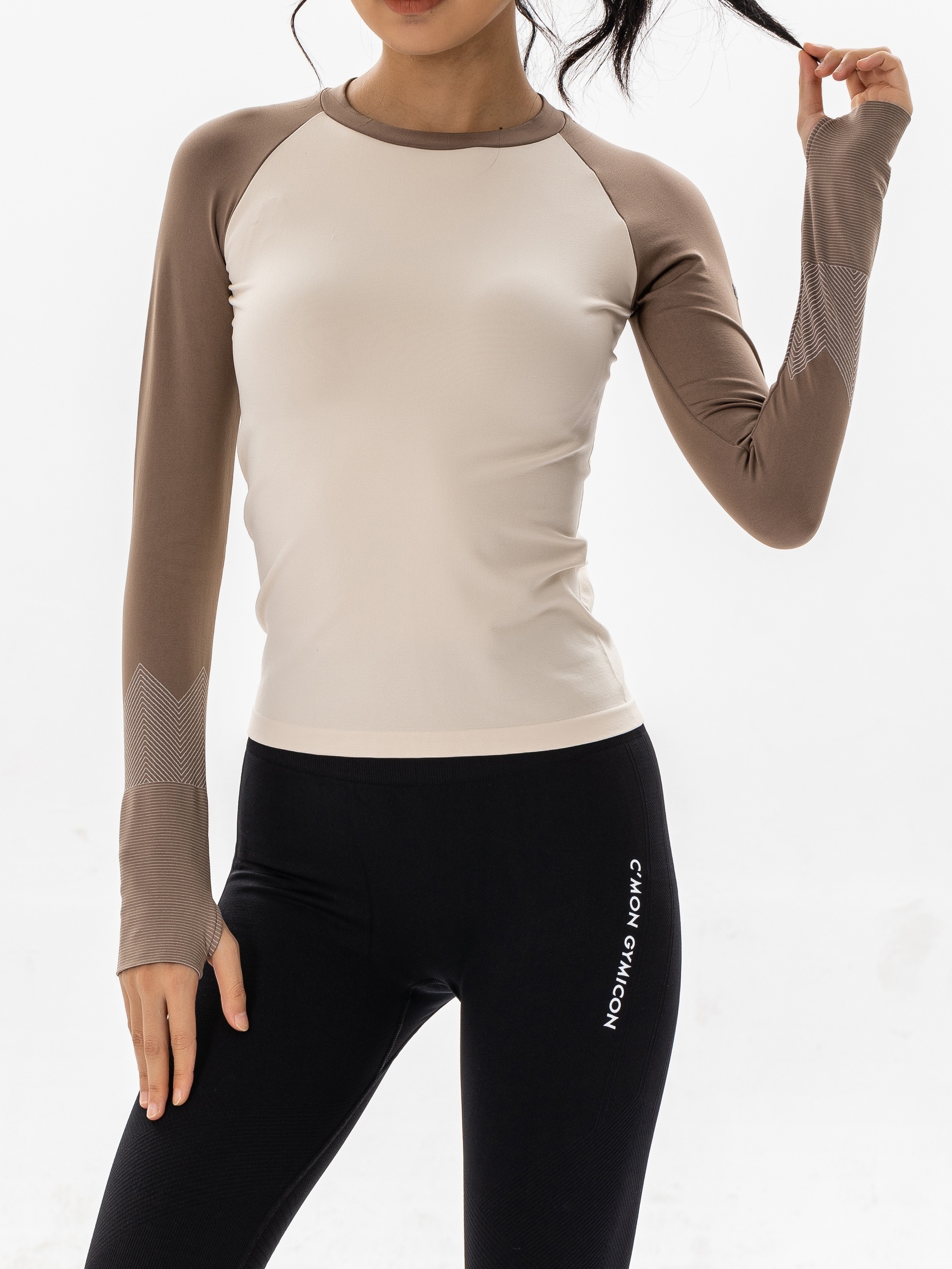 Solid Color Training Yoga Tops, Long Sleeves Running Pilates Fitness  T-shirt, Women's Activewear