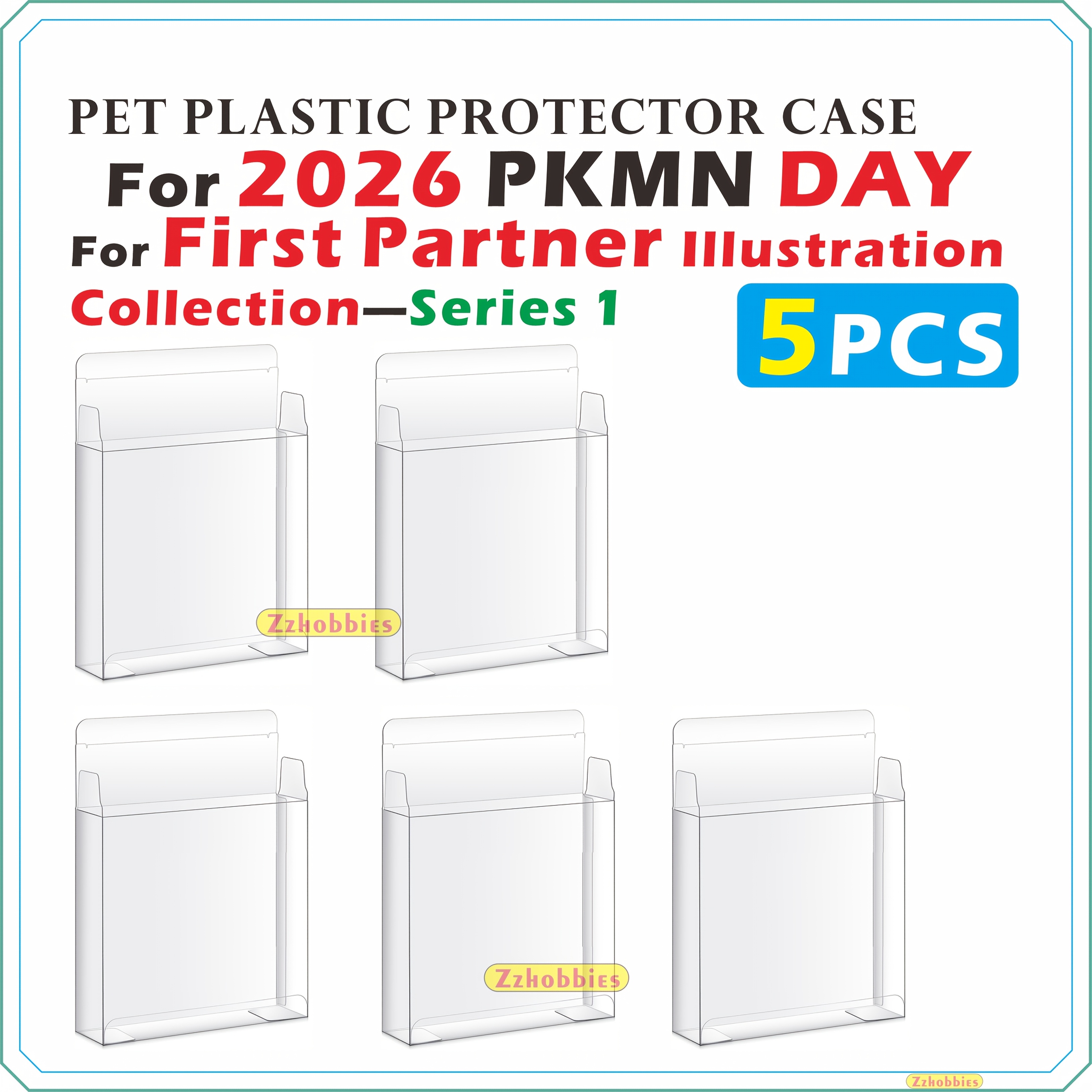 TEMU 5pcs Étui de protection en plastique PET pour d'illustrations du Jour du / de 2026 -- Série 1/2 (Épaisseur 0,5 mm)