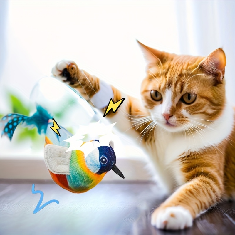 

Cat Meowing Bird Sound Toy, Simulated Bird That Meows When , Cat And Dog Toy For Self-entertainment, Boredom , Scratching And Teasing, Tail With Artificial Simulated Feathers.