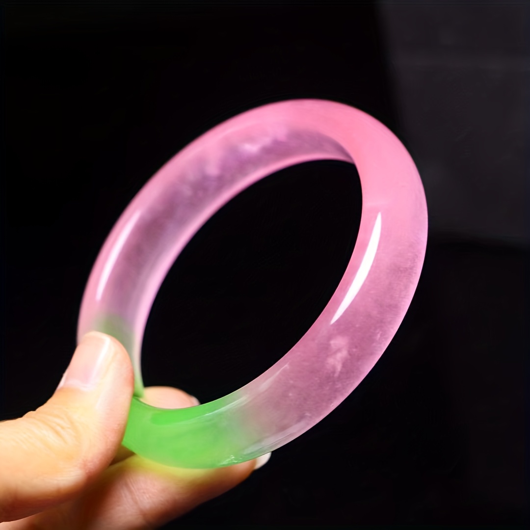 Women's Peach-Colored High Ice Quartzite Bangle, Gift Essential