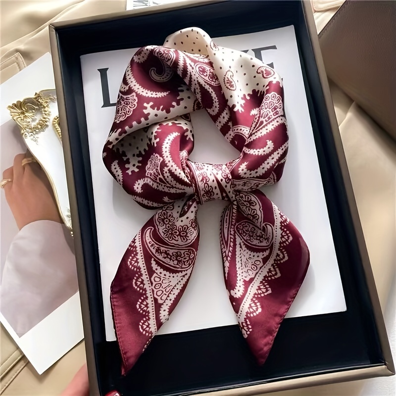 

Elegant Paisley Scarf - Lightweight, Breathable Silk- Neck Scarf For - Professional Wear