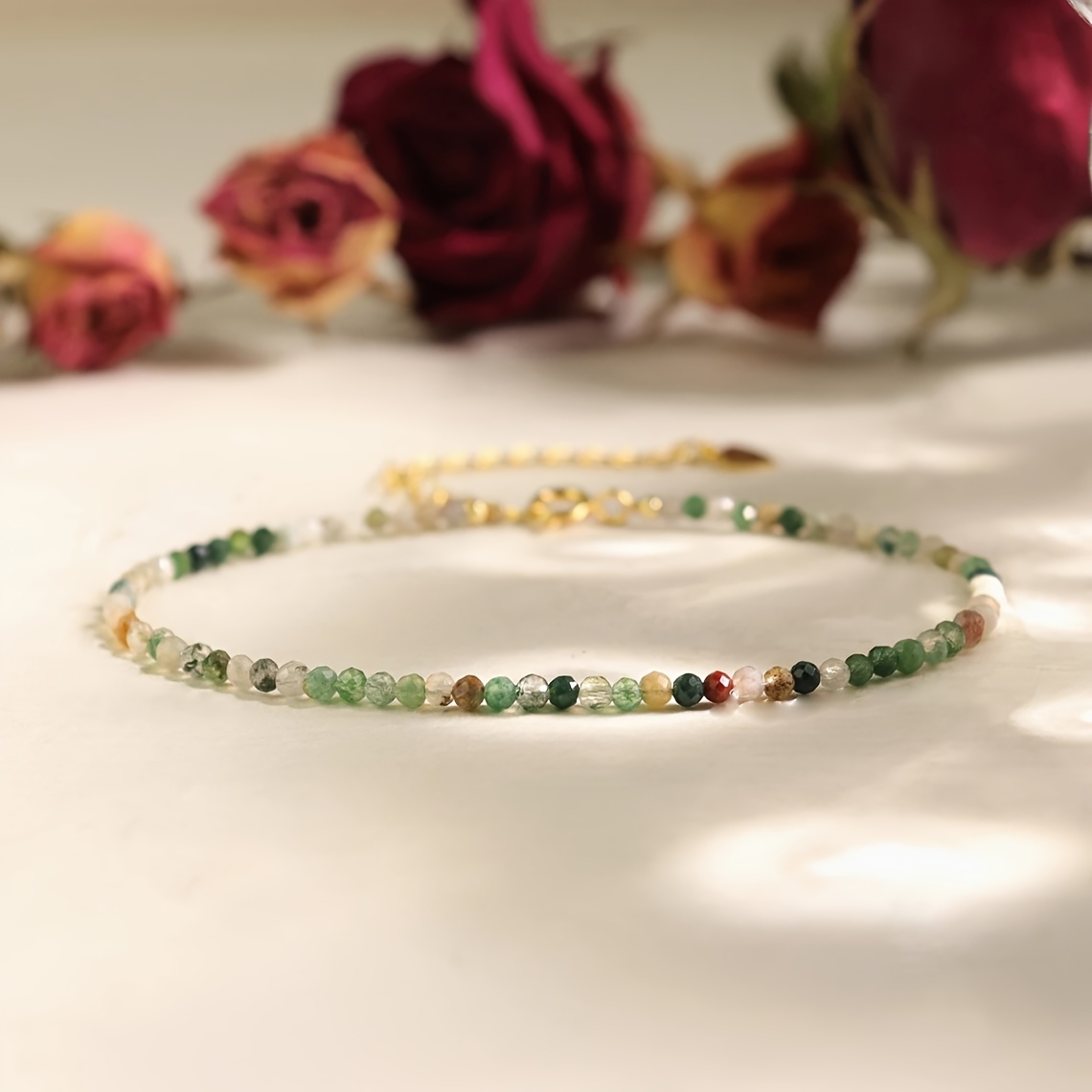 E-shop facettiertes Armband aus indischem Achat-Naturstein für Damen, handpolierter mit glänzenden, eckigen Kanten, handgefertigter Schmuck