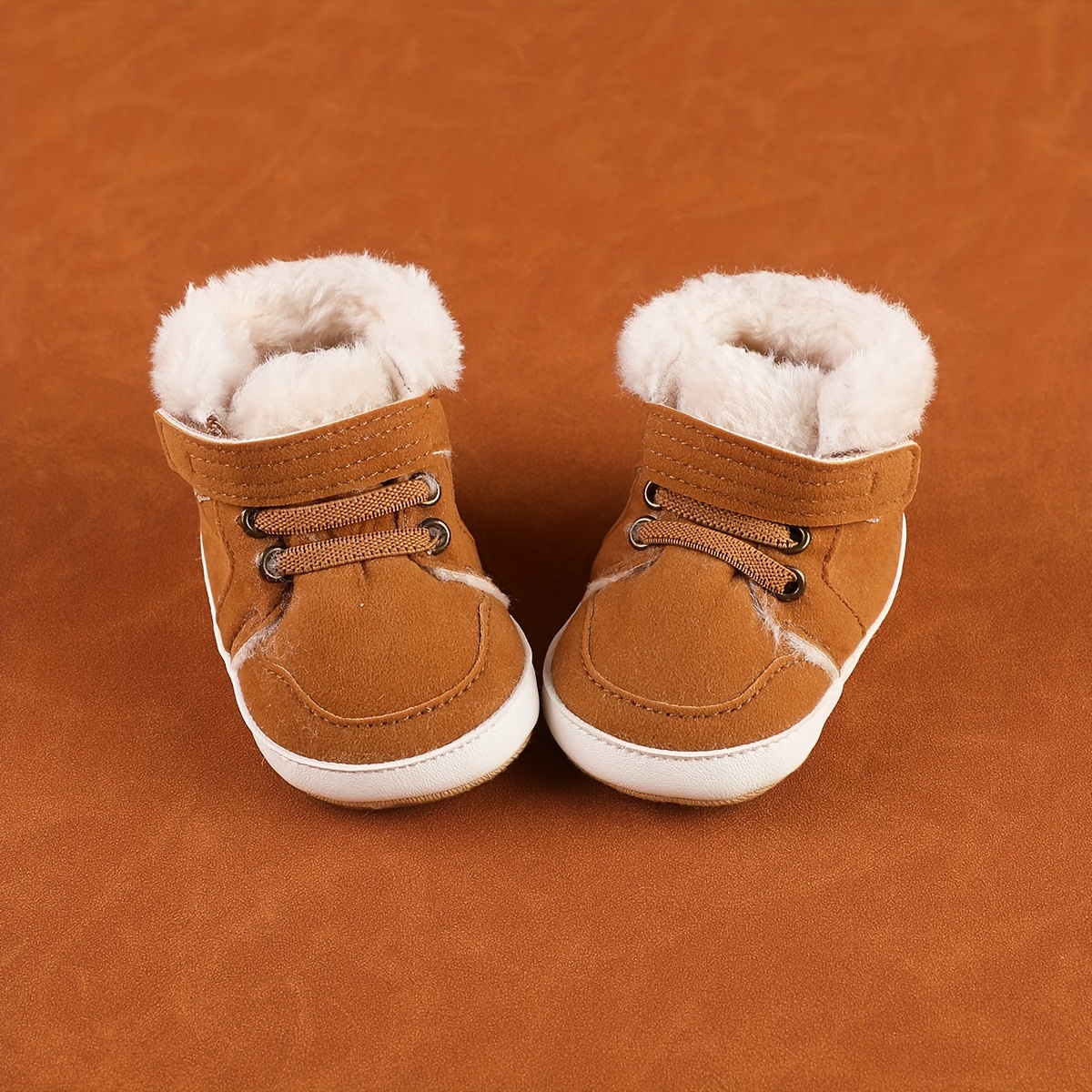 A Pair of Thickened And Fleece-Lined Boots for Boys And Girls, Suitable for Babies Aged 0-1 Years Learning to Walk, Featuring Non-Slip Soles, Ideal for Autumn And Winter
