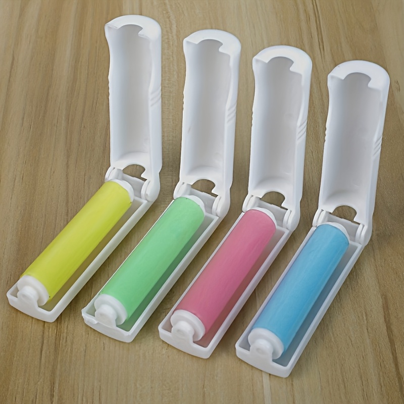 TEMU 4pcs, Reusable Lint Roller, Washable Sticky Lint Roller, Portable Folding Lint Roller, Pet Hair Remover Roller, Lint Rollers For Pet Hair Extra