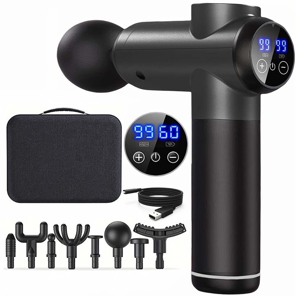 professional percussion massage gun deep tissue relax muscle portable rechargeable massager for   relaxation with 8 massage heads and storage bag christmas gift thanksgiving gift fathers day