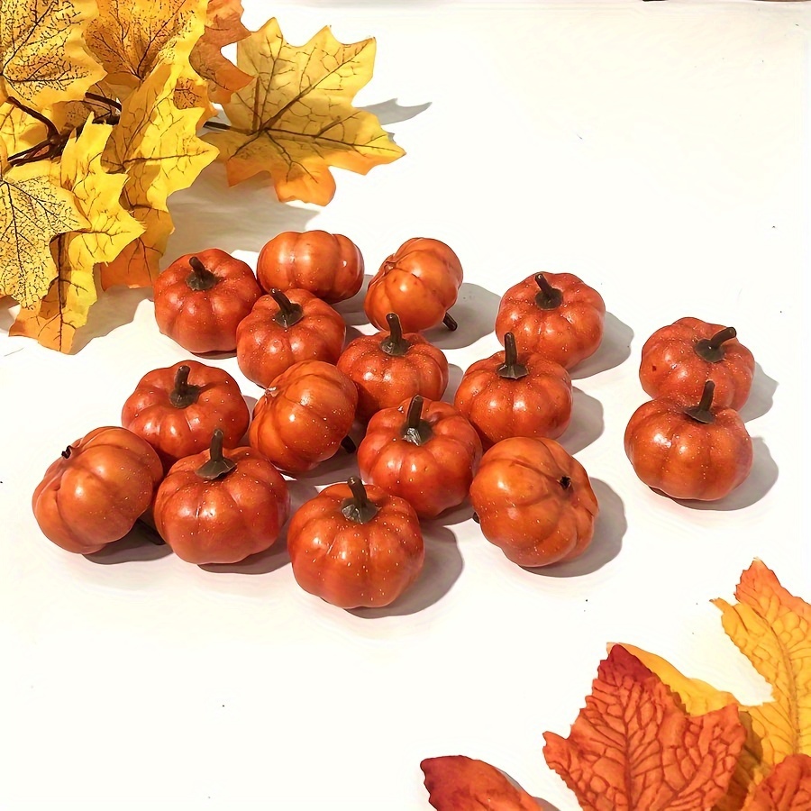 

24pcs Mini Foam Pumpkin Decorations - Perfect For Thanksgiving & Fall Festivals, No Battery Needed, Feather-free Party Supplies