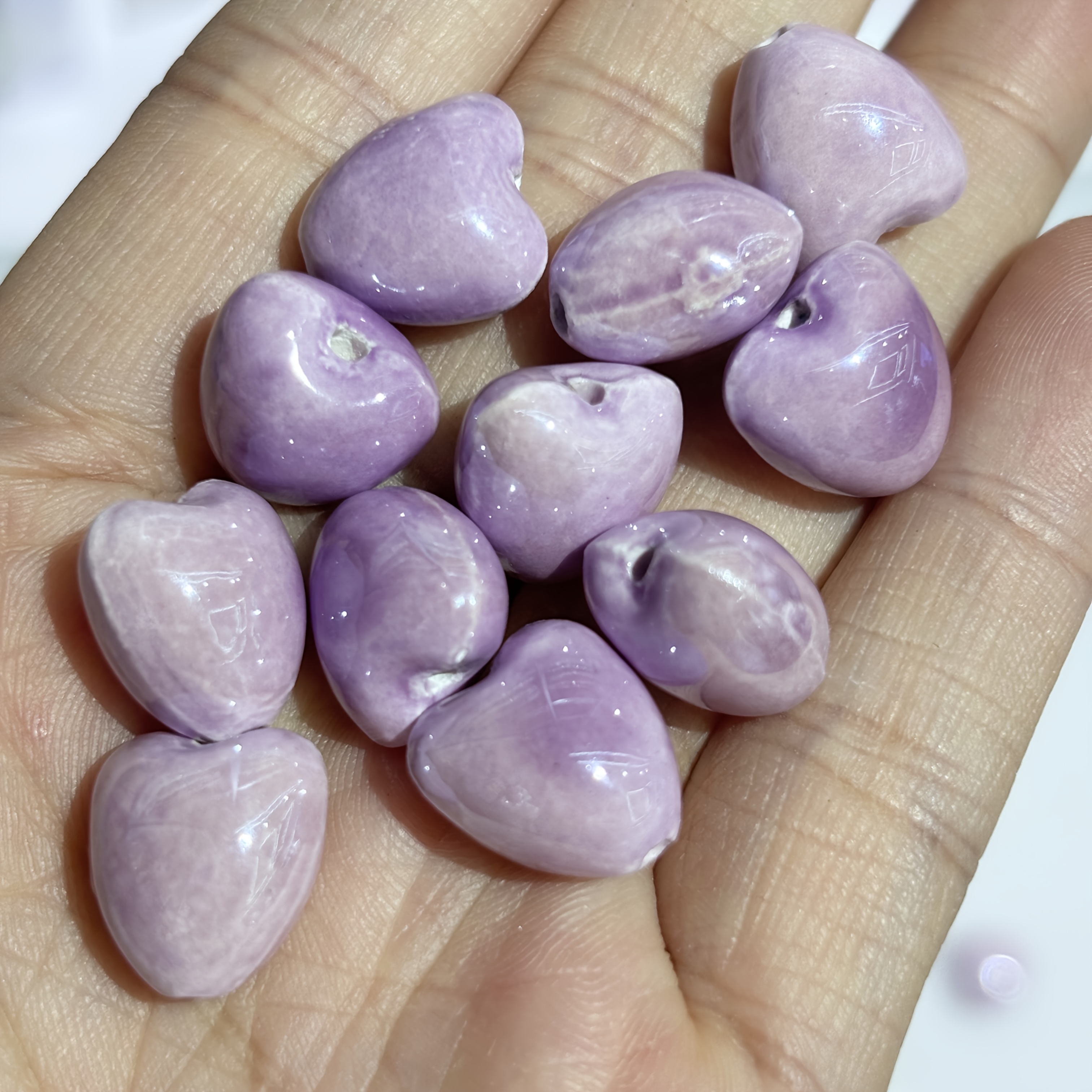 50pcs Set of 12mm Peach Shaped Ceramic Beads for DIY Jewelry Making