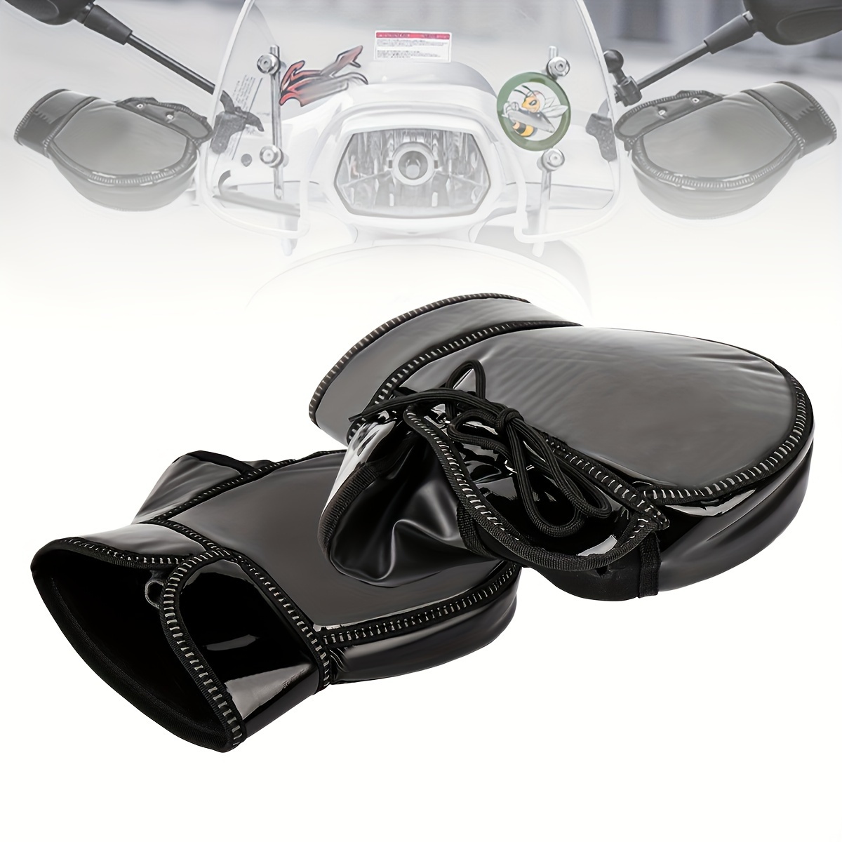 

Pu Motorcycle Handlebar Gloves -up - And For And Motorcycles -