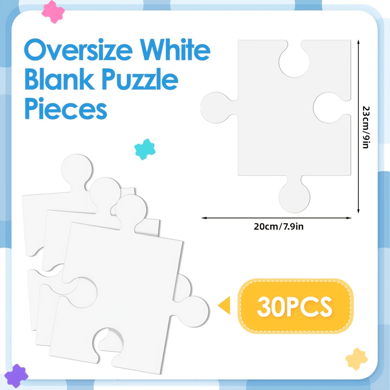 15pcs Blank Paintable Jigsaw Puzzles for Creative Fun