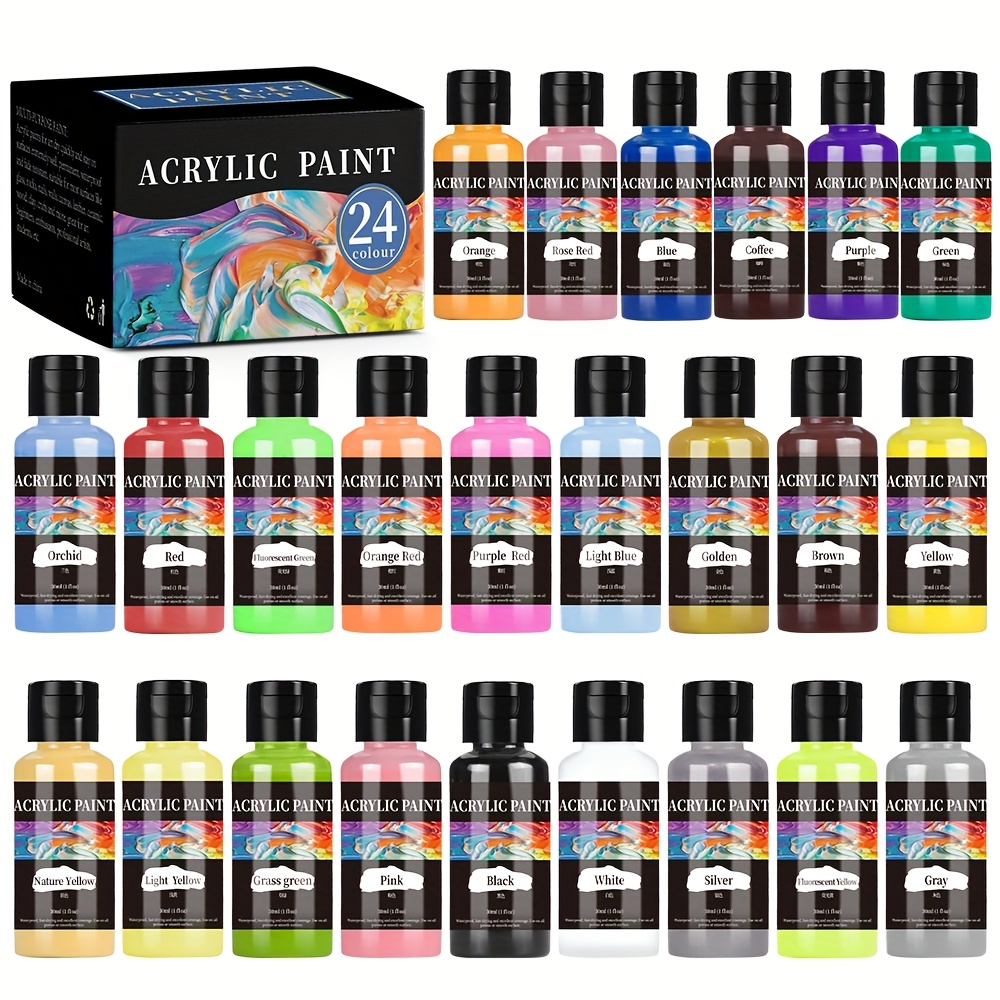 TEMU Acrylic Paint Colors (1oz/ 30ml), Rich Pigmented, Premium Acrylic Paints For Canvas Painting, Art Craft Paint Supplies