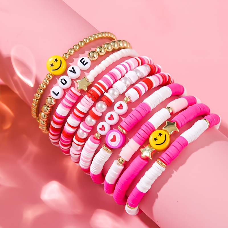 

10pcs 's Day & Bracelet Set - , Layering For Parties & , For Girlfriend