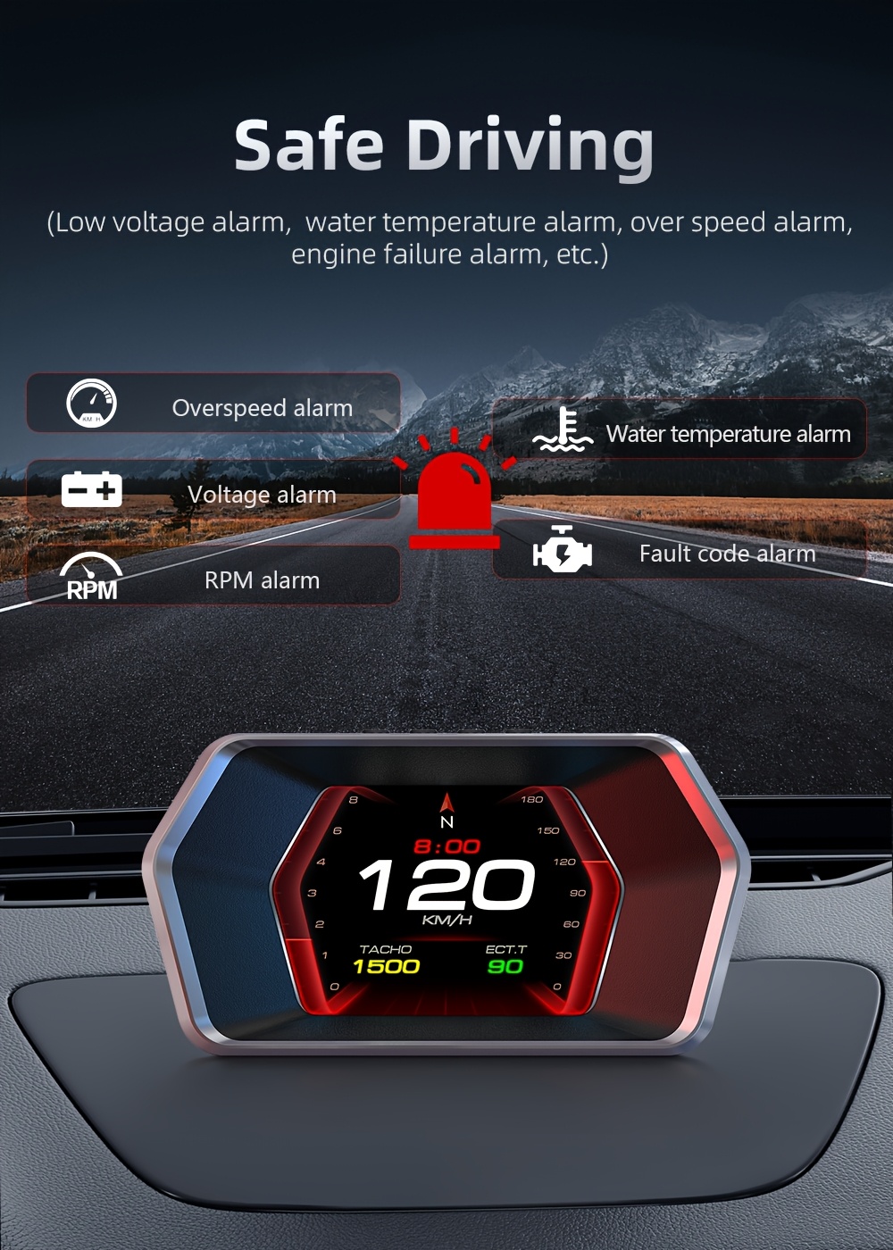 car   obd tester   hud gps computer speedometer windshield projector car dashboard speed displays system modification car accessories Product details 10