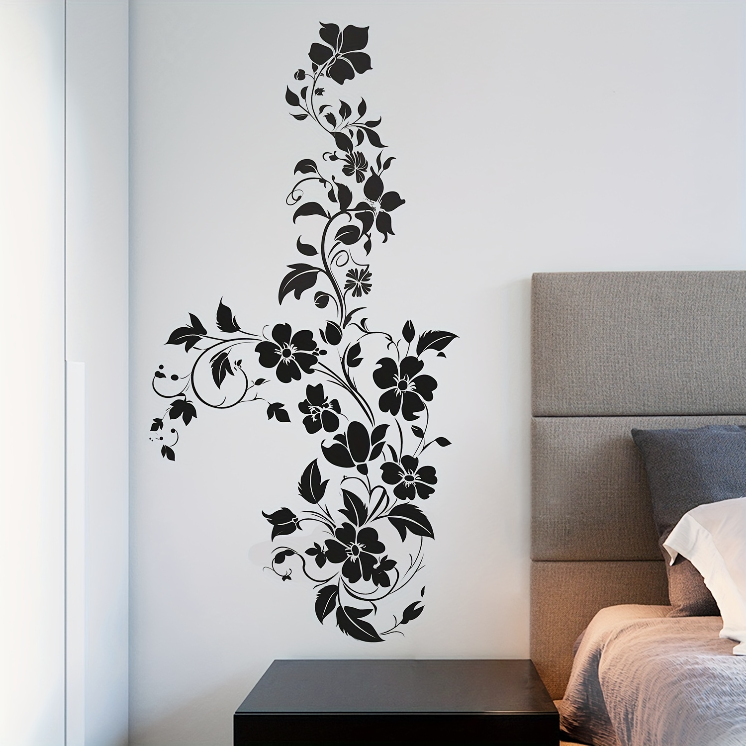 Image of 1pc Flower Decorative Wall Mural Room Background Wall Decoration Mural Self-adhesive Room Decoration Home Bedroom Wall Mural Small Flowers