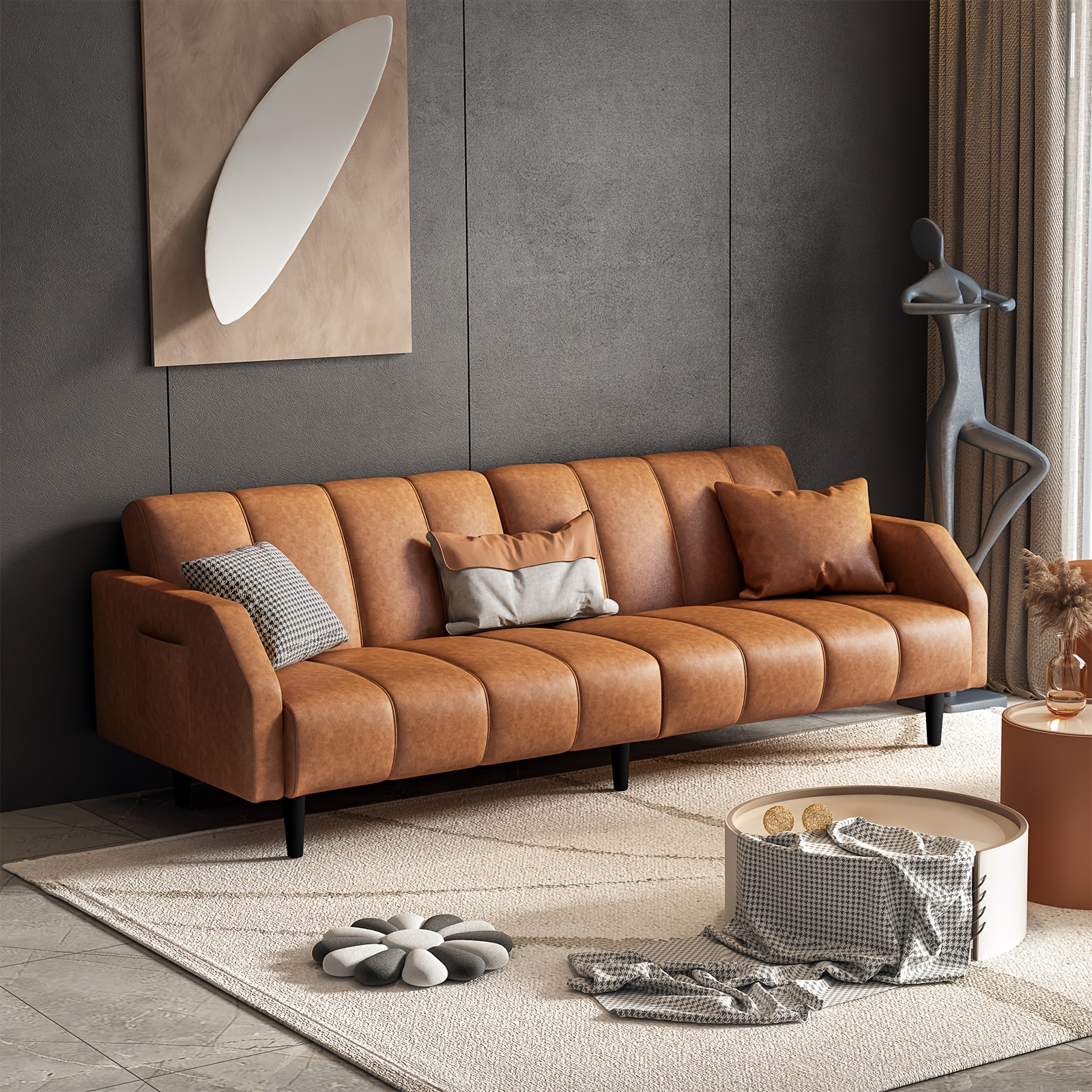 Orange futon sales