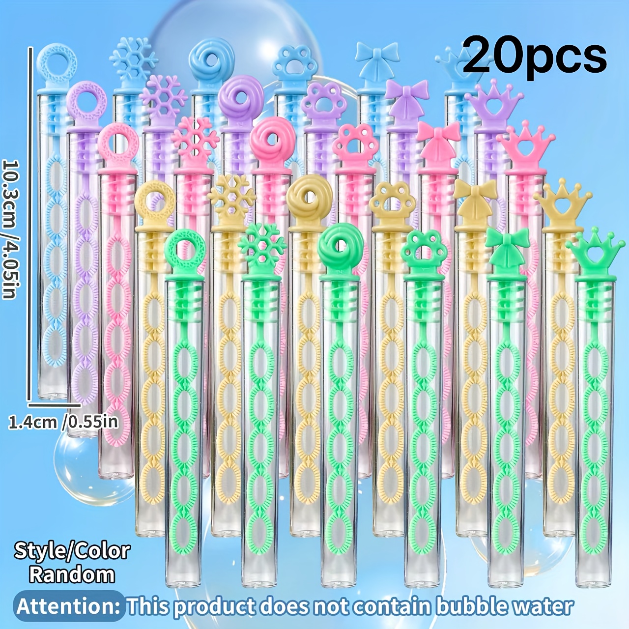 Image of 20-pcs Random Pattern Random Color Multi-hole Bubble Wand Empty Bottles, Party Atmosphere Supplies, Holiday Christmas Gifts, Holiday Party Photo Booth Props Christmas Halloween