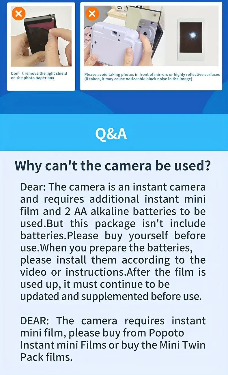 instant camera with dly stickers film camera built battery operated ideal for holiday gifts batteries not included Product details 9